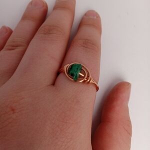 Elegant Green Stone copper Ring